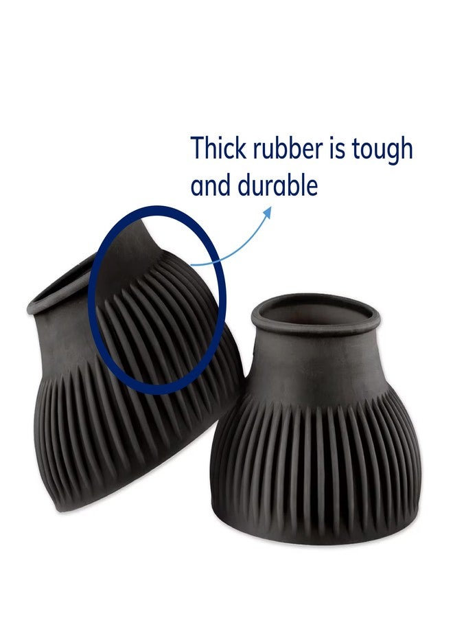 SmartEquine Horse Bell Boots | Pull On Rubber Ribbed Design for Interference Shielding and Lost Shoe Prevention | Durable and Reliable Horse Boots (Large (L)) - Image 3