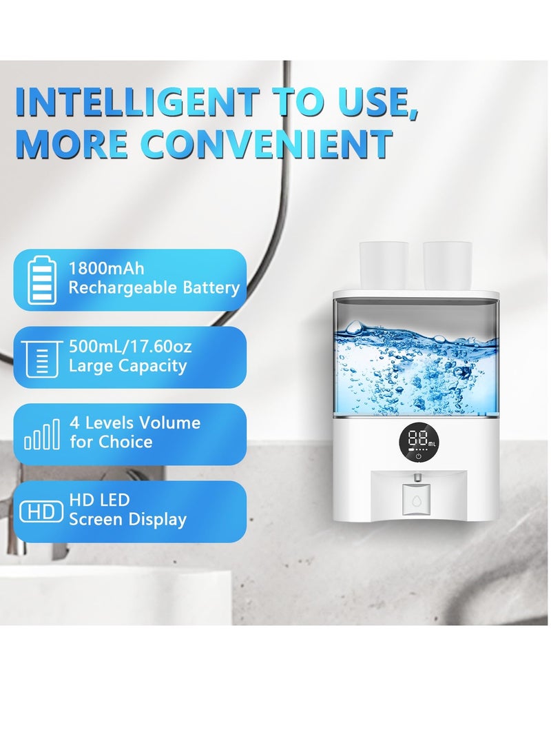 KASTWAVE Automatic Mouthwash Dispenser Touchless, Wall Mounted Mouthwash Pump Dispenser, with 4 Adjustable Dispensing Levels, 500mL/17.60oz for Bathroom Kids and Adults - Image 4
