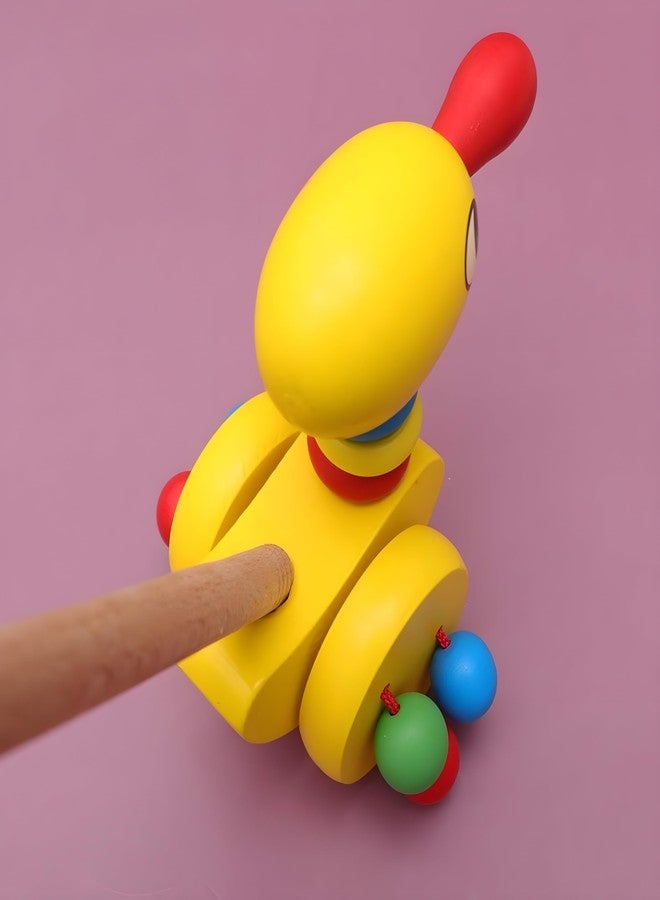 MarvelStore Wooden Animal Push Along Toy for Toddlers - Colorful Walking Companion with Rolling Beads - Sturdy and Fun Baby Pushing Walker Toy for Early Development,Motor Skill for Kids(Multicolor) - Image 4