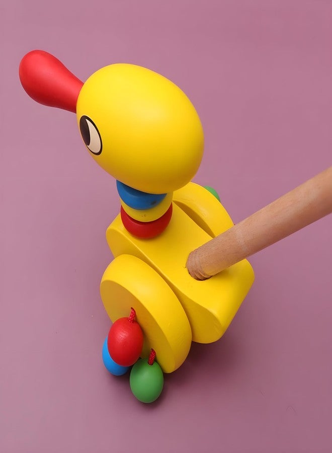MarvelStore Wooden Animal Push Along Toy for Toddlers - Colorful Walking Companion with Rolling Beads - Sturdy and Fun Baby Pushing Walker Toy for Early Development,Motor Skill for Kids(Multicolor) - Image 3