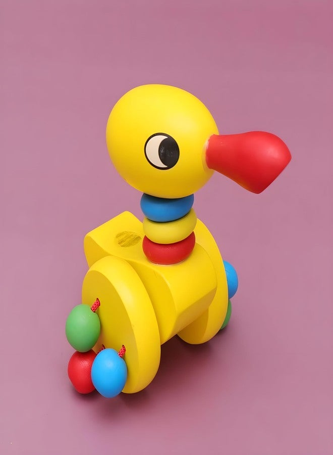 MarvelStore Wooden Animal Push Along Toy for Toddlers - Colorful Walking Companion with Rolling Beads - Sturdy and Fun Baby Pushing Walker Toy for Early Development,Motor Skill for Kids(Multicolor) - Image 2