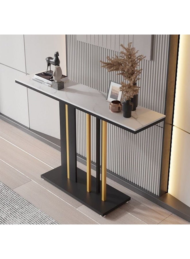 Metal and Marble Console Table Modern Style Rectangle Stain Resistant - Image 2