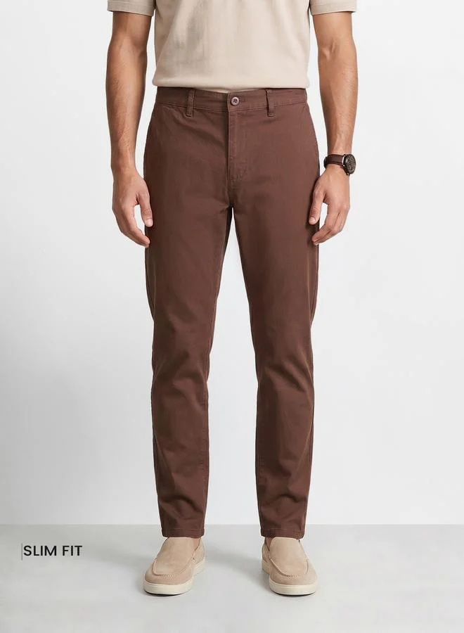 The Indian Garage Co Men Slim Fit Mid Rise Chinos
