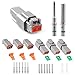 JRready ST6112 DT Connector 2 Pin Gray Waterproof Electrical Wire Connector DT042P DT062S with Deutsch Solid Contacts 1420 AWG and Sealing Plugs3 Sets - Image 2