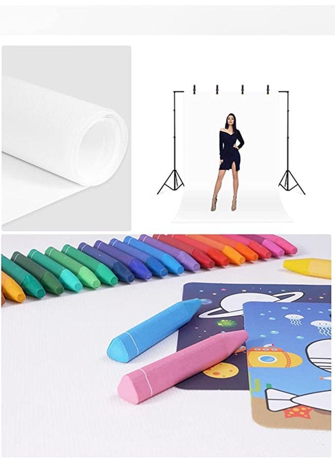 Padom 10X20 ft Photography Backdrop Solid Color Background,Photo Studio,Collapsible High Density Screen for Video Photography and Television, Non-Gloss Reflective Fabrication 3Mx6M  White