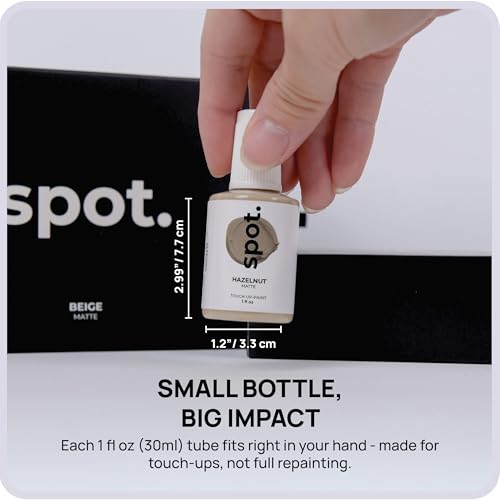spot سبوت. طلاء تصحيح | تشطيب غير لامع للخزائن والجدران والأبواب والأثاث | مجموعة إصلاح بلون بيج متعدد الظلال | سريع الجفاف، ذاتي التمهيد، منخفض الرائحة، صديق للبيئة | لا حاجة للتSand أو التمهيد | 3 عبوات - Image 5