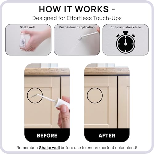 spot سبوت. طلاء تصحيح | تشطيب غير لامع للخزائن والجدران والأبواب والأثاث | مجموعة إصلاح بلون بيج متعدد الظلال | سريع الجفاف، ذاتي التمهيد، منخفض الرائحة، صديق للبيئة | لا حاجة للتSand أو التمهيد | 3 عبوات - Image 4