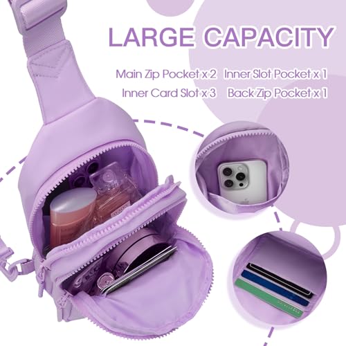 Viverte Small Initial Sling Bag Crossbody Bag Fanny Pack for Girls Women Personalized Monogrammed Birthday Gifts for 8 9 10 11 12 Year Old Girl Trendy Preppy Cool Stuff (Lavender-A) - Image 2