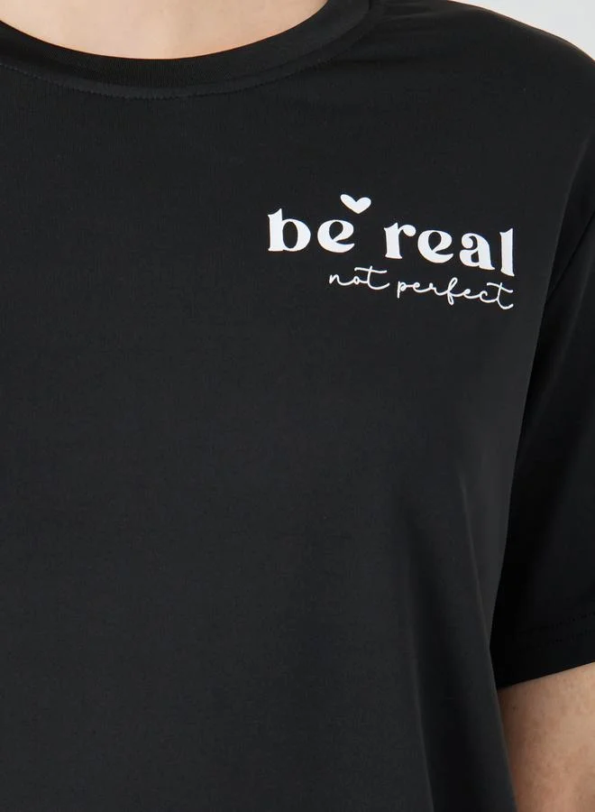 Take Two Take Two Slogan Print Oversize T-Shirt