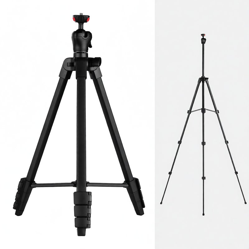 ZOMEI T50 Portable Tripod Aluminum Alloy Selfie Travel Phone Tripod Max. Height 134cm/52.8in Max. Load Capacity 3kg with Ball Head Carrying Bag Shutter Phone Clamp Shutter Clip for Landscape Product Portrait Photography Live Streaming - Image 1