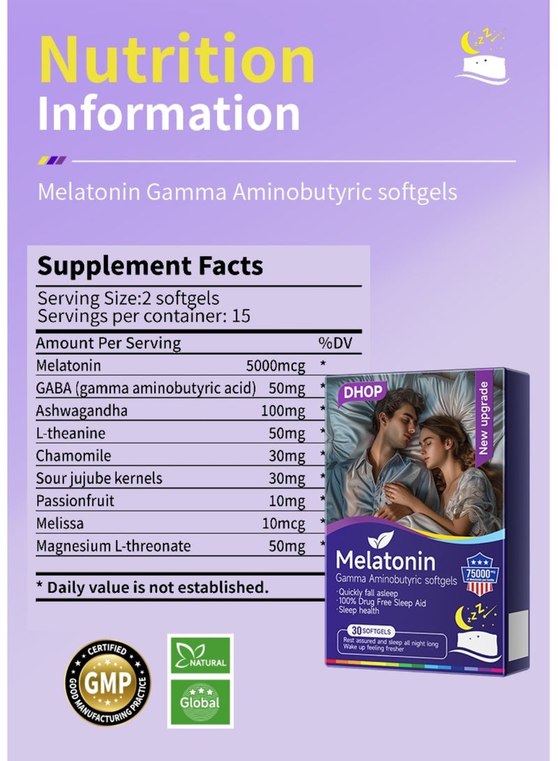 DHOP 75000mcg Melatonin Sleep Soft Capsules 30 capsules - Image 5