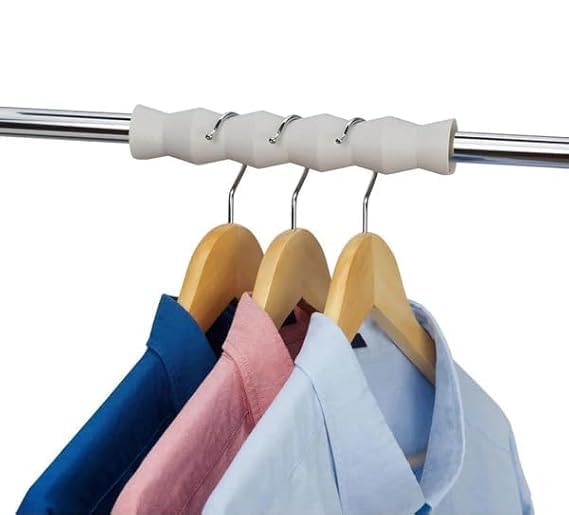 Vroxy Vroxy Adjustable Closet Organizer System for maximizing Closet Space Closet Rod Spacers and Even Garment Hanging Coats Skirts Shirts Sweaters 1Set of 2Pcs - Image 1