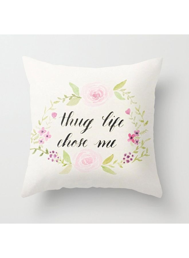 NIBEMINENT English Slogan Printed Decorative Cushion Cover Multicolour