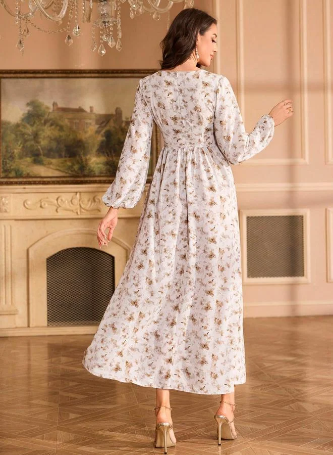 Take Two Floral Maxi Dress with Volume Sleeves