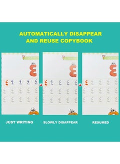 ShebSheb 4PCS Arabic Magic Practice Copybook Reusable Writing Practice Book, for Preschool Kids Age 3-8 ​Calligraphy 19x 13.5cm (4 Books with Pens)  - Image 2