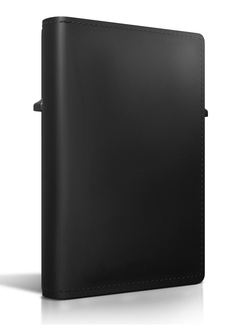 KASTWAVE - AirTag Wallet, Minimalist Pocket-Sized Genuine Leather Credit Card Holder with RFID Technology, Slim Money Clip and Smart Wallet for Men, Accessory & Case for Apple Air Tag (Black) - Image 1