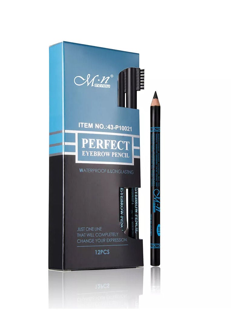 M.N Set Of 12 Eyebrow Pencil-Black - Image 1