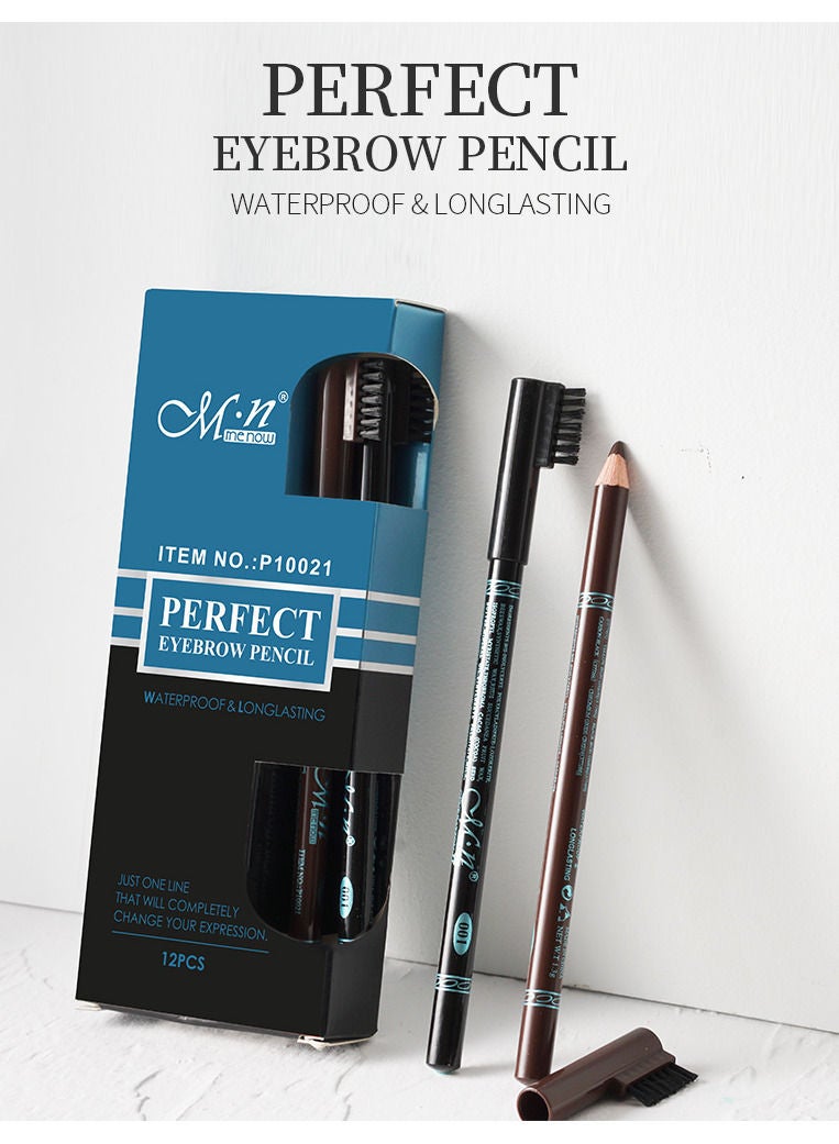 M.N Set Of 12 Eyebrow Pencil-Black - Image 2