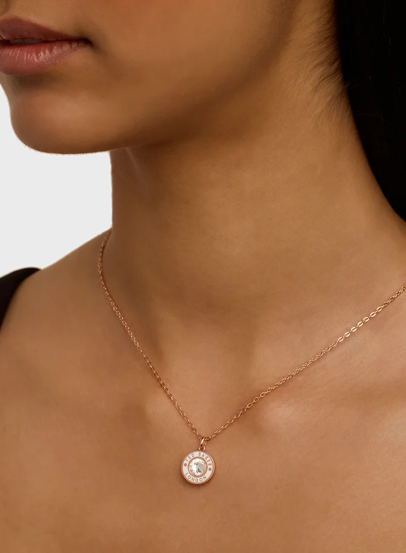 Ted Baker Chain Detail Drop  Long Necklace