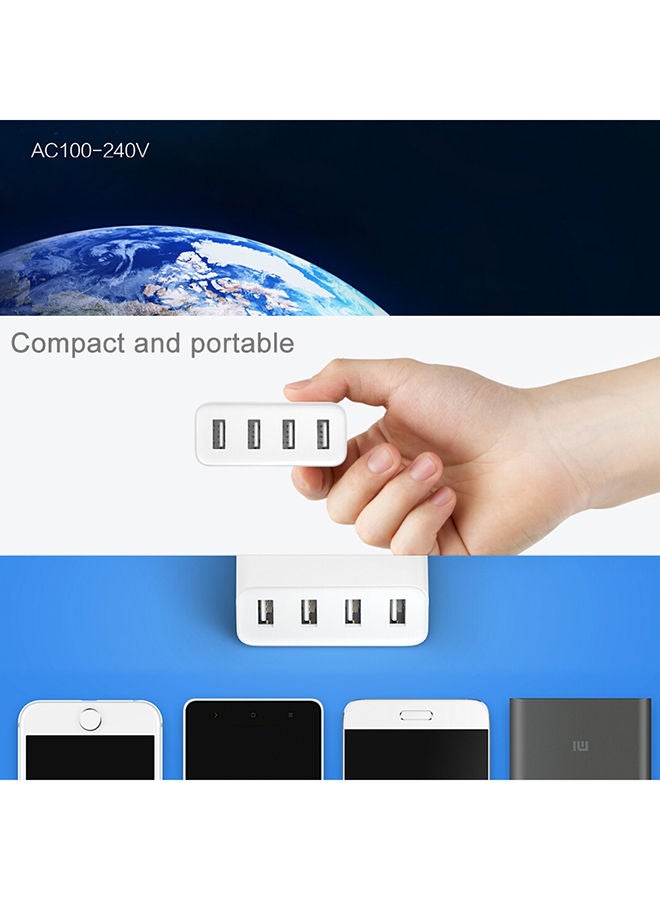 NIBEMINENT 4-USB Ports Travel Charger White - Image 3