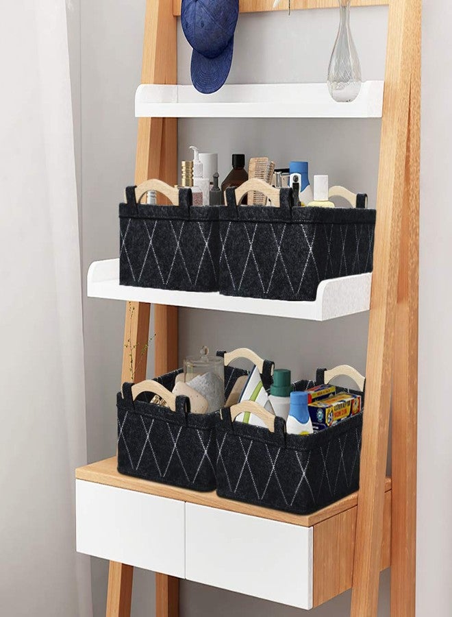 KWLET Gray Storage Baskets Bin Empty Basket Foldable Fabric Storage Cubes for Desks Drawers Shelves Pantry Cabinet Bathroom Office Sturdy Home Decor - Image 2