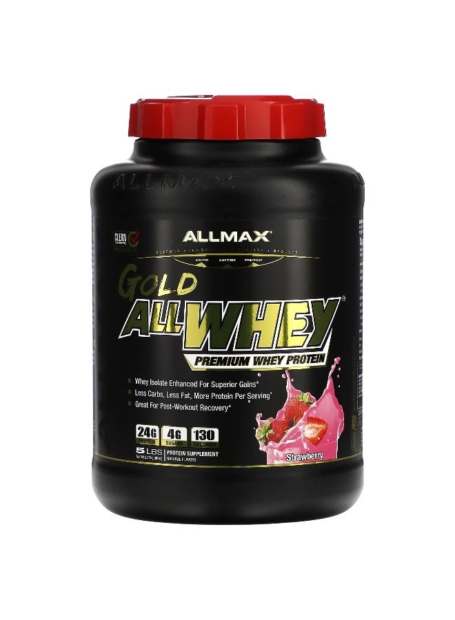Allmax ALLMAX, GOLD ALLWHEY®, Premium Whey Protein, Strawberry, 5 lbs (2.27 kg) - Image 1