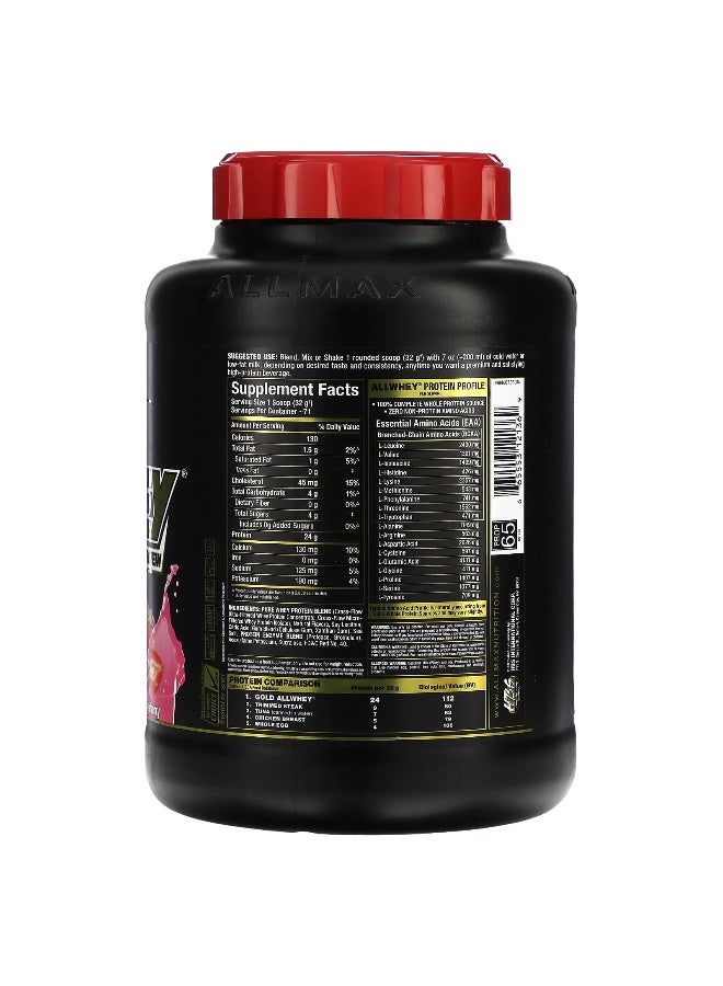 Allmax ALLMAX, GOLD ALLWHEY®, Premium Whey Protein, Strawberry, 5 lbs (2.27 kg) - Image 2