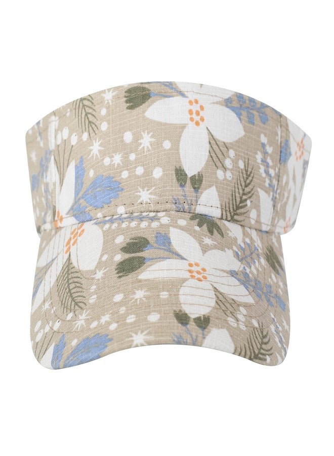 ZLYC Print Sports Sun Visors for Women Girls (Flower Green) - Image 2