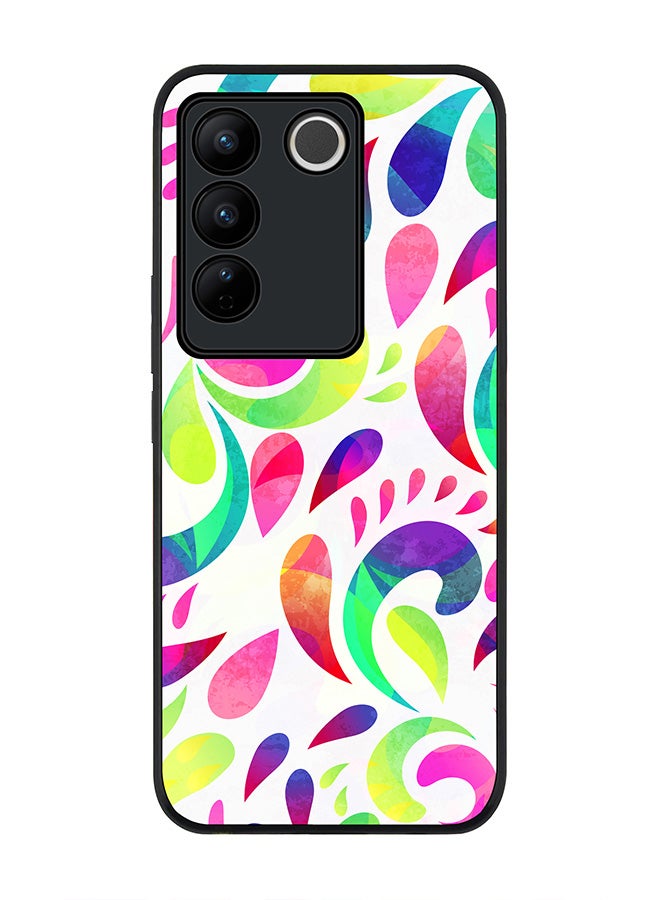 Stylizedd Rugged Black Edge case for Vivo V27 / Vivo V27 Pro / Vivo S16, Slim fit Soft Case Flexible Rubber Edges Anti Drop TPU Gel Thin Cover - Floral Blast - Image 1