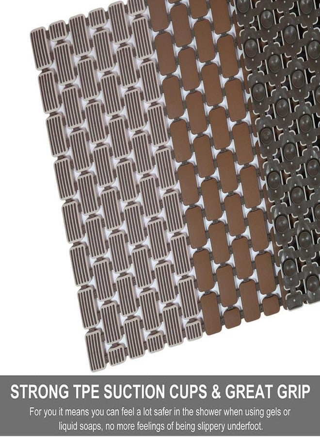 Home-Cloud HomeCloud Shower Mat |Elevate Your Bathing Experience TPE Anti-Slip Spa Shower Mat with Suction Cups for Unrivaled Safety and Comfort | L70xW40cm (Dark Brown) - Image 2