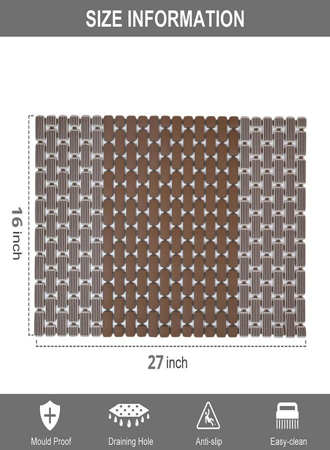 Home-Cloud HomeCloud Shower Mat |Elevate Your Bathing Experience TPE Anti-Slip Spa Shower Mat with Suction Cups for Unrivaled Safety and Comfort | L70xW40cm (Dark Brown) - Image 3