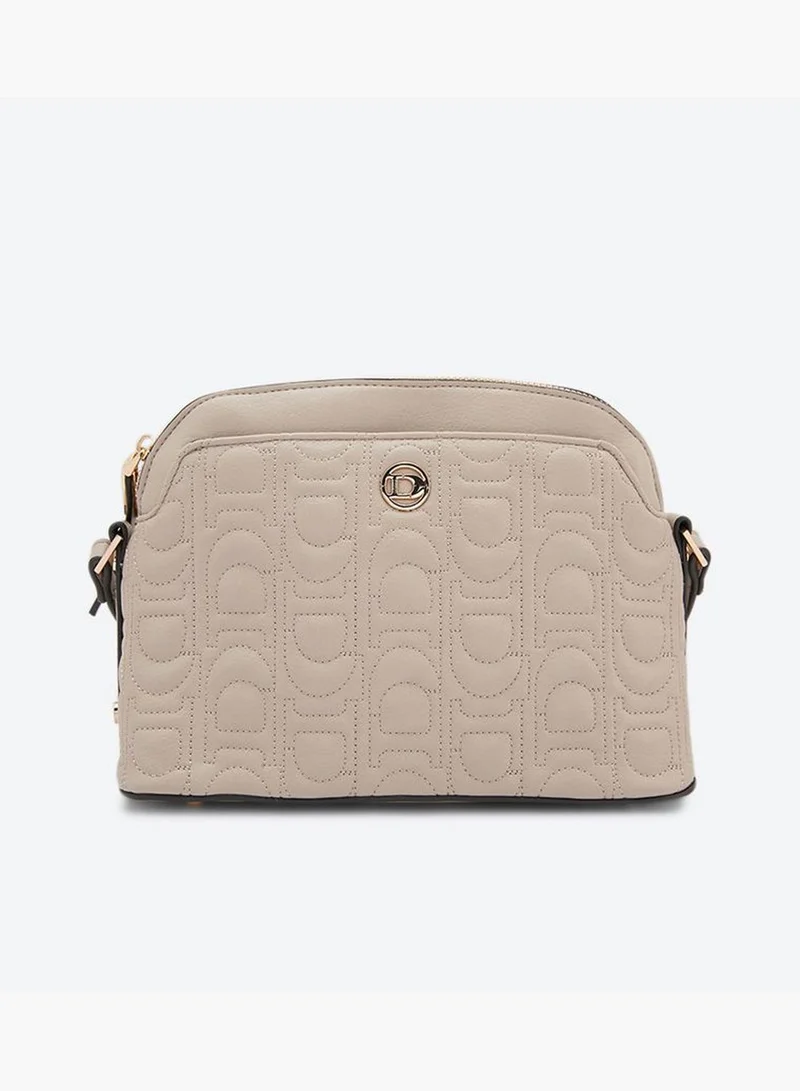 Dune LONDON Drama Quilted D Pattern Cross Body Bag - Grey