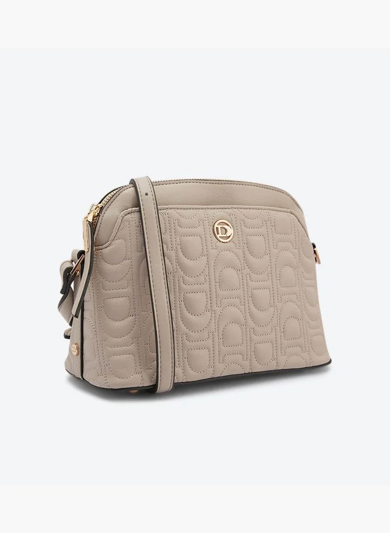 Dune LONDON Drama Quilted D Pattern Cross Body Bag - Grey