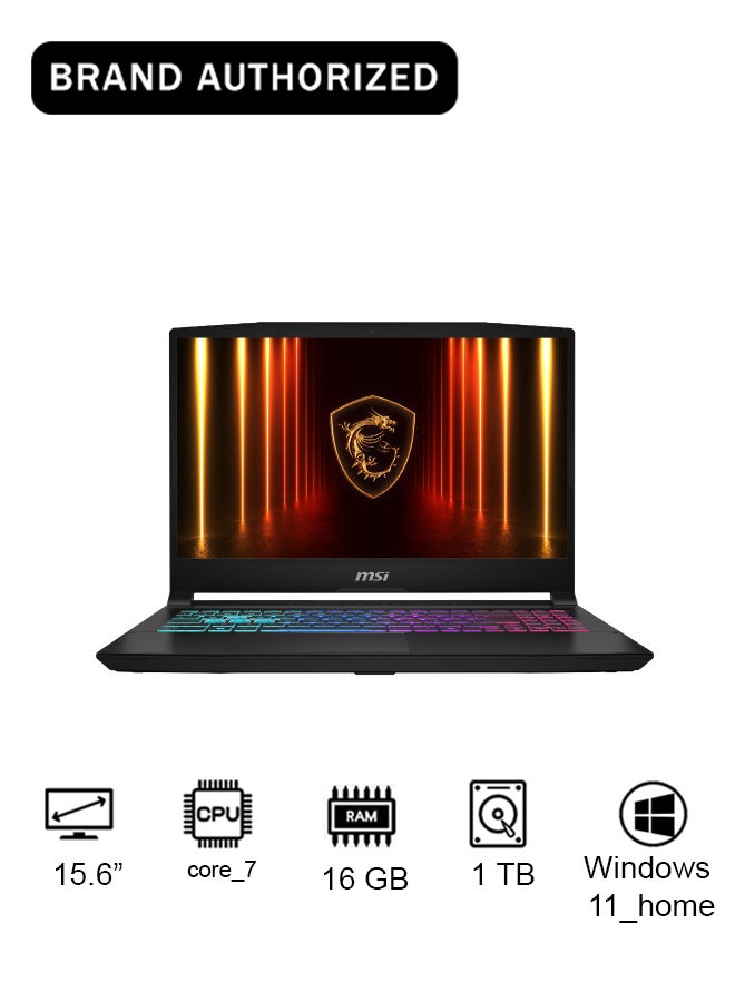 MSI Katana Laptop With 15.6-Inch Full HD Display,Core i7-14650HX Processor/16GB RAM/1TB SSD/NVIDIA® GeForce RTX 5060 Graphics/Windows 11 Home black - Image 1
