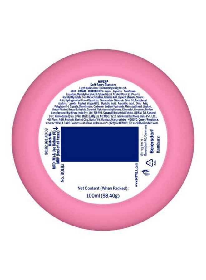 NIVEA Soft Light Moisturizer 100ml | Berry Blossom | For Face, Hand & Body, Instant Hydration | Non-Greasy Cream | With Vitamin E & Jojoba Oil | All Skin Types - Image 2