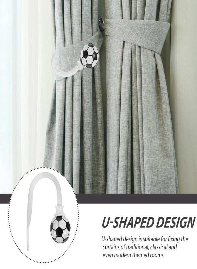 Artibetter Curtain Holder Ornament Ties Curtain Tiebacks Soccer Sports Home Decor Window Holdbacks Decorative Hooks Wall Mount Curtain Tieback Metal Paint Curtain Hook White Household - Image 4