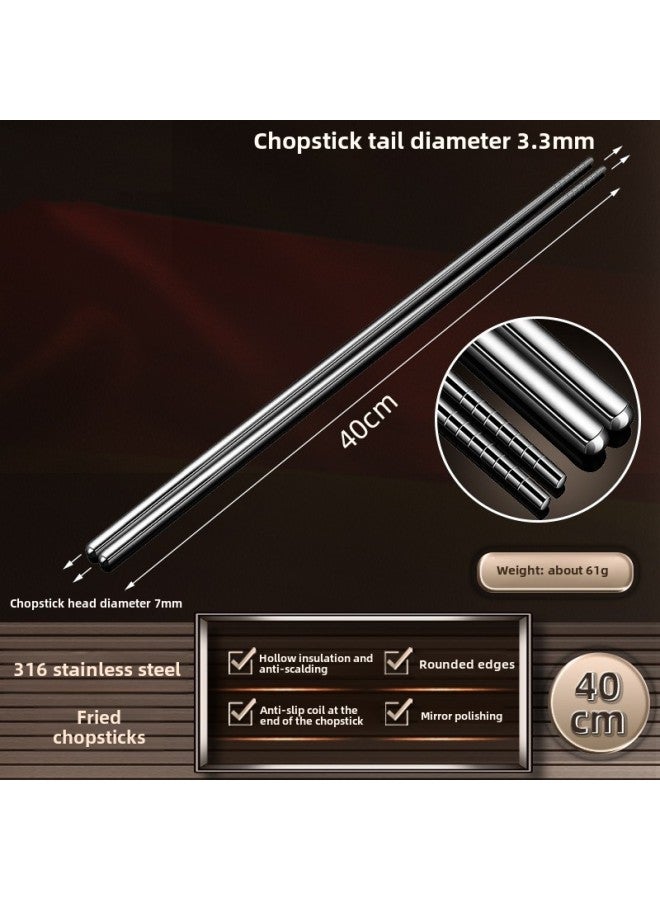 Lengthened 316 Stainless Steel Long Chopsticks Fried High Temperature Resistant Kitchen Hot Pot Household Anti-scald Commercial Fried Fryer Special-Color:40cm  Customizable Logo  - Image 1