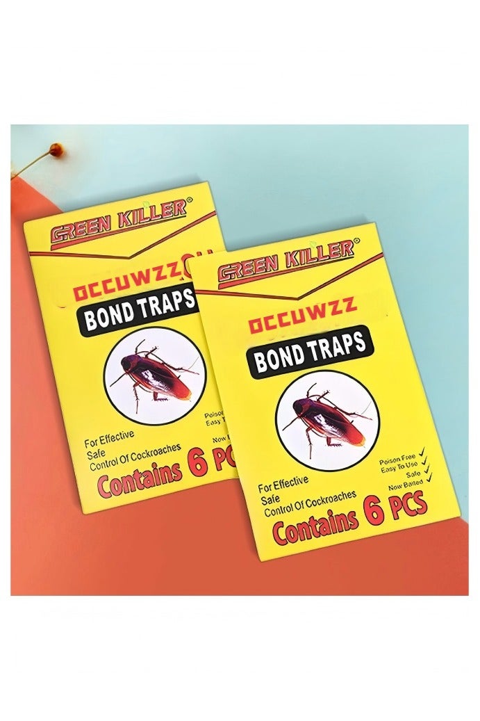 Occuwzz Fly stickers sticky paper strong sticky insect capture safe energy-saving environmentally friendly self-adhesive trap special cockroach trap insect trap spider silverfish cockroach  - Image 1