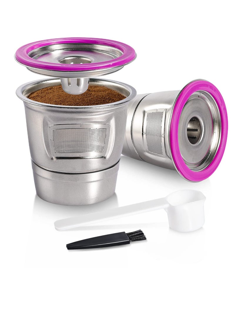 SYOSI Reusable K Cup Pod Coffee Filters for Keurig 1.0 & 2.0 Single Cup Coffee Makers, Full Stainless Steel Integrated Mesh Strainer BPA Free, Coffee Capsules Refillable K Cup Coffee Pods Filters(2 pack)  - Image 1
