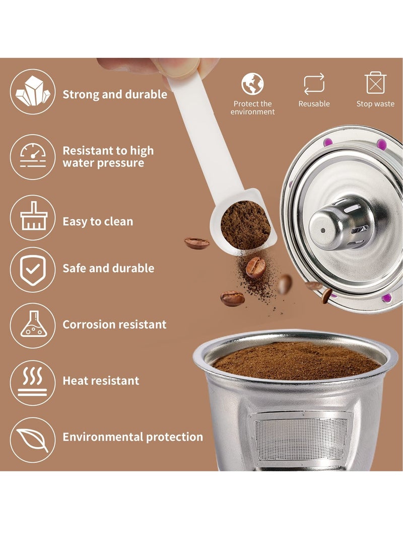 SYOSI Reusable K Cup Pod Coffee Filters for Keurig 1.0 & 2.0 Single Cup Coffee Makers, Full Stainless Steel Integrated Mesh Strainer BPA Free, Coffee Capsules Refillable K Cup Coffee Pods Filters(2 pack)  - Image 3