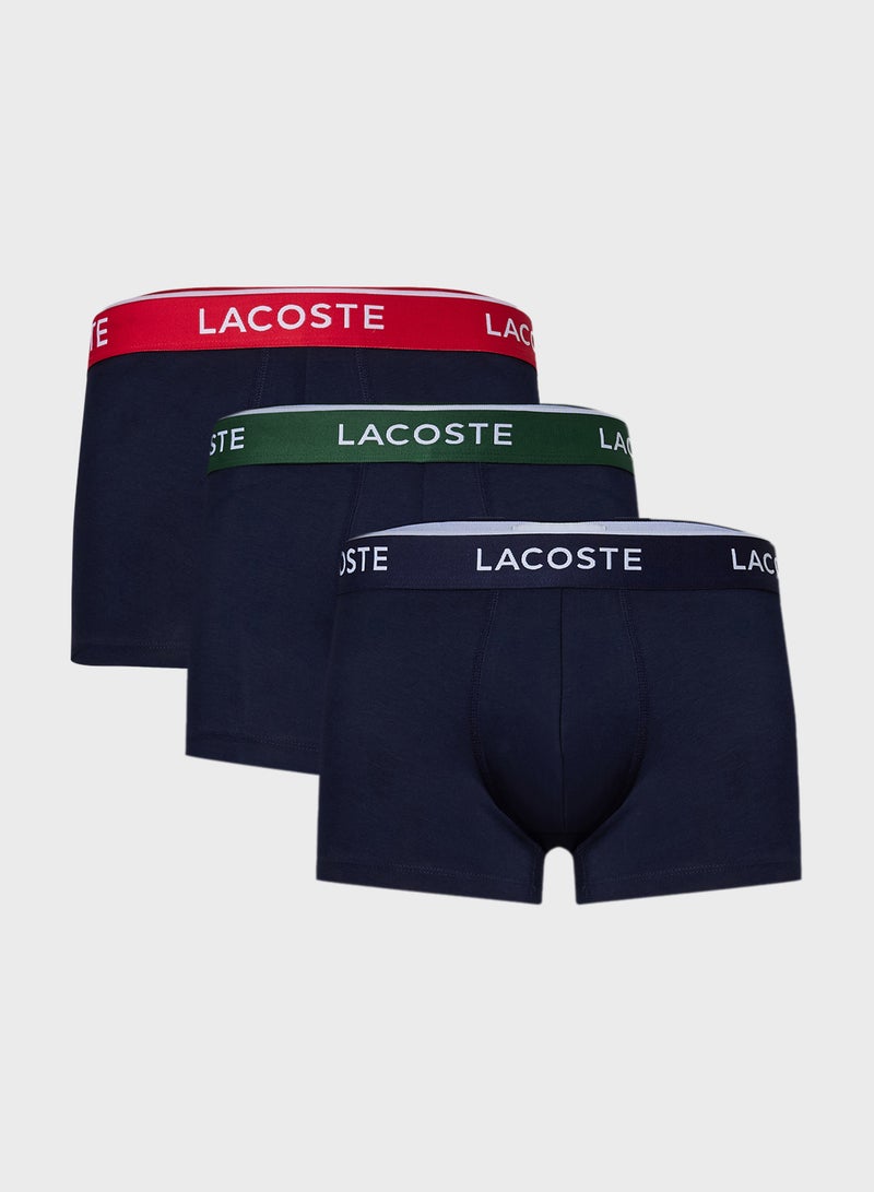 LACOSTE 3-Pack Stretch Cotton Trunks - Image 1