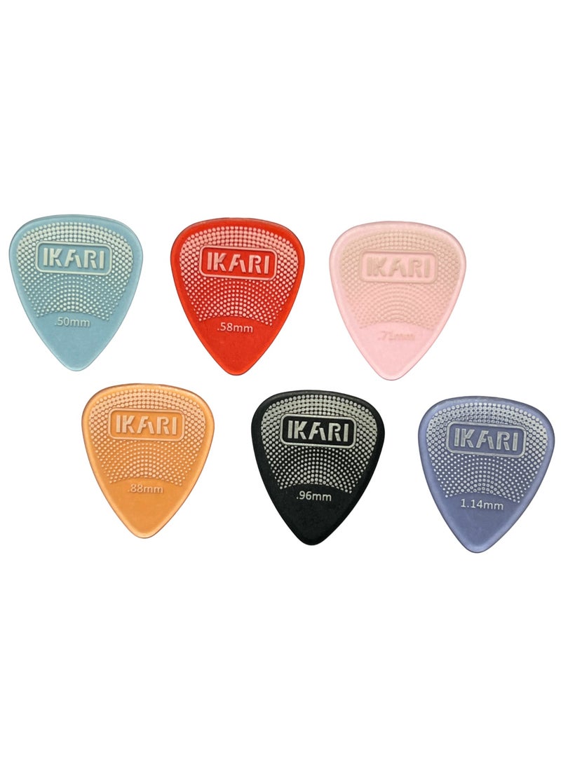 IKARIKUMA IKARIKUMA Guitar Picks "HEI" Design, Teardrop Shape, Macaron Series, 6-Pack, Fits All Guitars (KGP-FLA03)  - Image 1