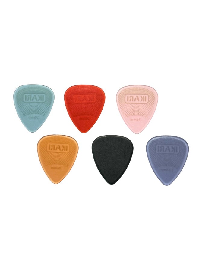 IKARIKUMA IKARIKUMA Guitar Picks "HEI" Design, Teardrop Shape, Macaron Series, 6-Pack, Fits All Guitars (KGP-FLA03)  - Image 2