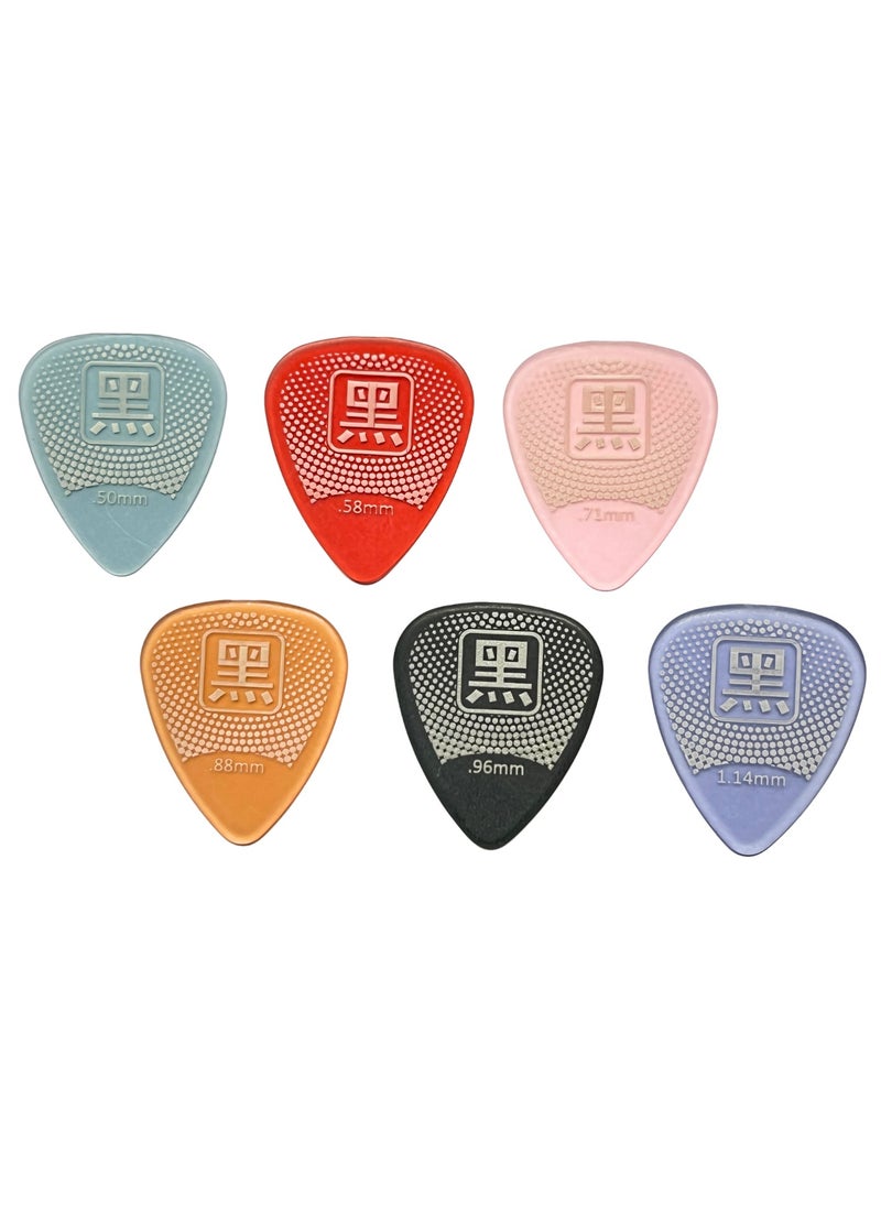 IKARIKUMA IKARIKUMA Guitar Picks "HEI" Design, Teardrop Shape, Macaron Series, 6-Pack, Fits All Guitars (KGP-FLA03)  - Image 1