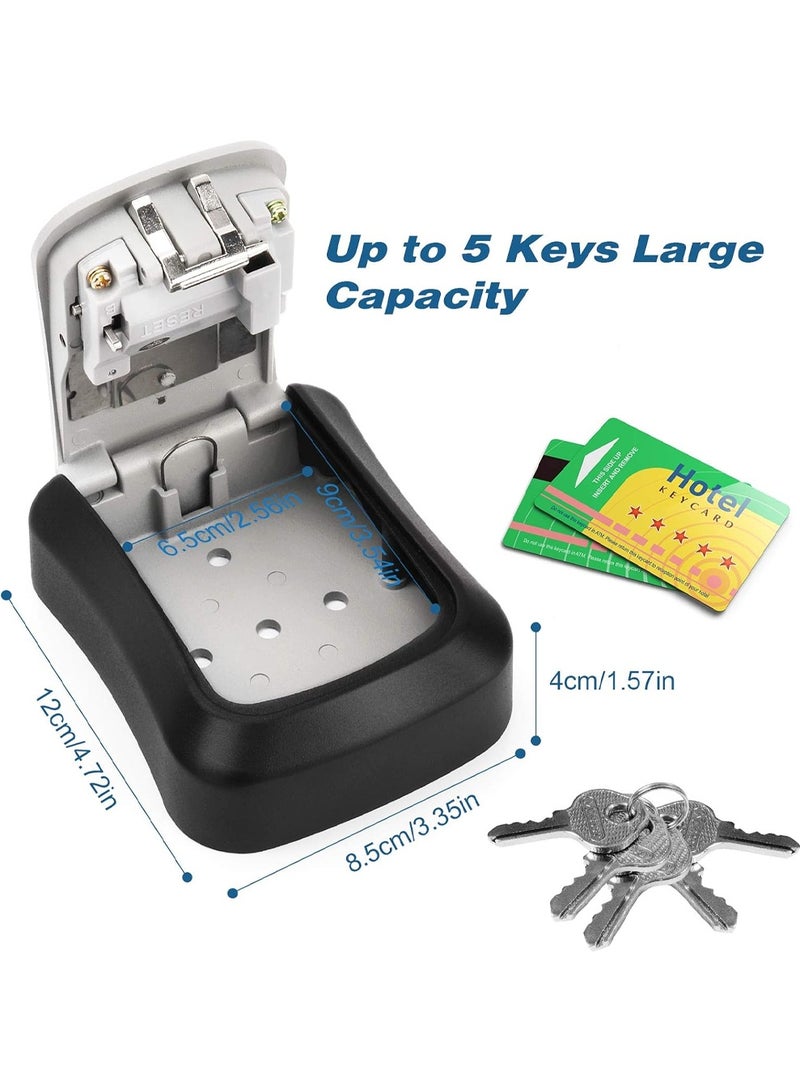 Key Lock Box, Waterproof Lock Box for House Keys Portable Combination Lockbox Wall-Mounted Hanging Key Storage Box Resettable Code Safe Security Lock Box for Home, Office, Garage, Apartment - Image 3