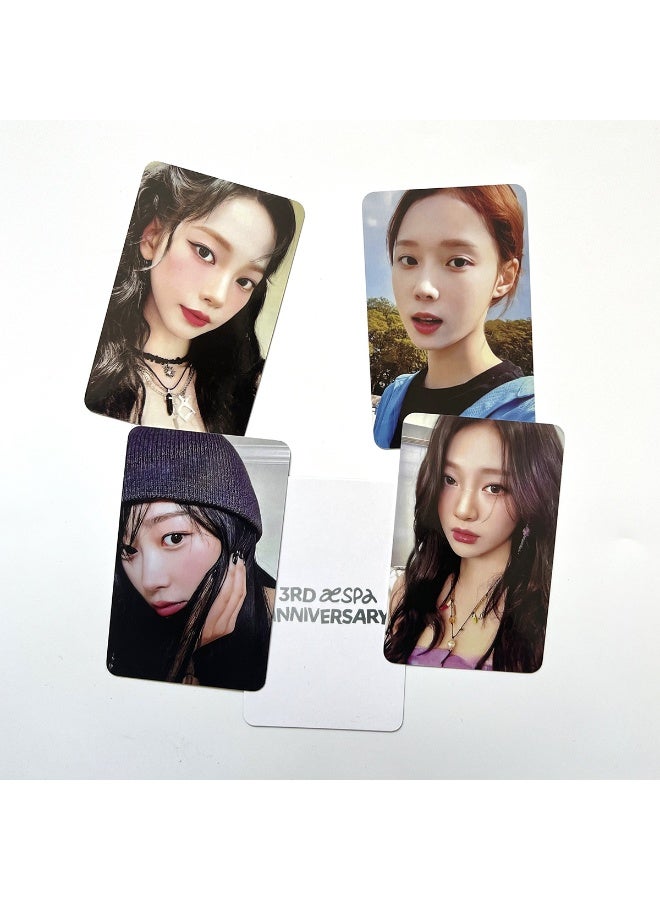 NIBEMINENT 4 Pcs Kpop Aespa 3rd Anniversary Official MD Lomo Cards Card For Fans Collection Gifts - Image 1