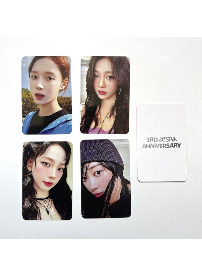 NIBEMINENT 4 Pcs Kpop Aespa 3rd Anniversary Official MD Lomo Cards Card For Fans Collection Gifts - Image 2