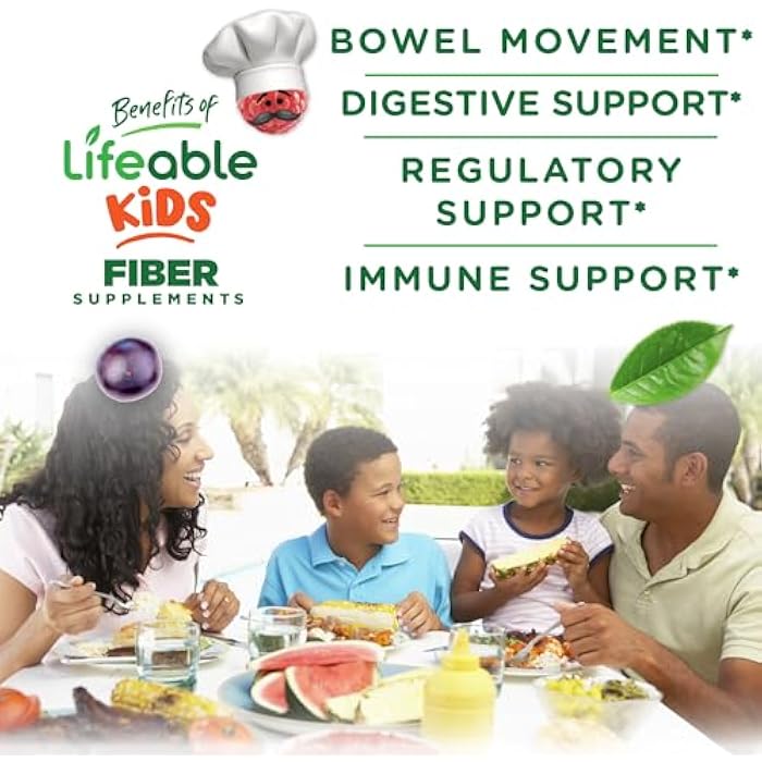Lifeable Prebiotic Fiber Gummies for Kids | Kids Fiber Gummies 5g | Great Tasting Fiber Supplements for Kids | Prebiotic Gummies for Digestive Health | Fiber Gummy for Kids, Children | 90 Gummies - Image 3