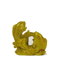 RKONECT Polyresin Feng Shui Golden Fish Strong Wealth Symbol Protects Mishaps Troubles Vastu Items Home Office Length 3 x Width 2 x Height 3 Inch Polyresin Gold Pack of 1