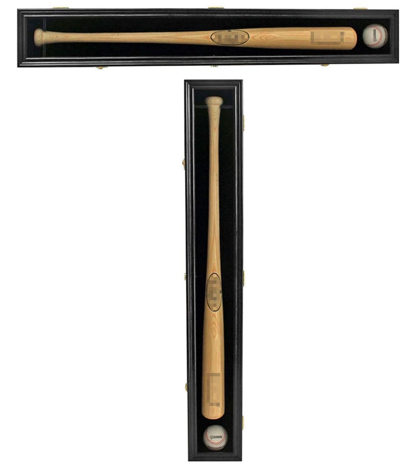 DisplayGifts DisplayGifts Pro Collectors Baseball Bat Display Case Frame with Acrylic Transparent Door Holder Rack Cabinet Wall Mounted Shadow Box Vertical or Horizontal w98 UV ProtectionLock